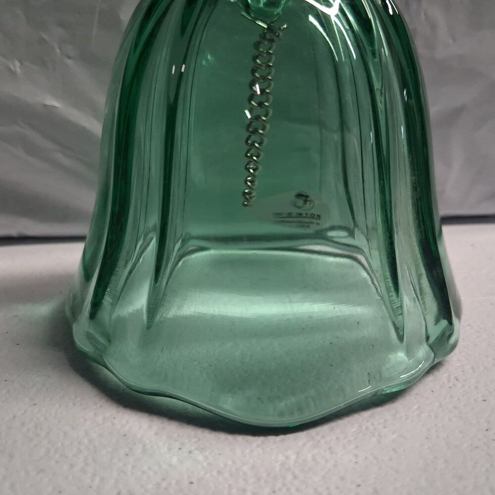 Fenton Glass 6 3/4" Turquoise Green Bell Middong The Bell Part - Picture 2 of 3